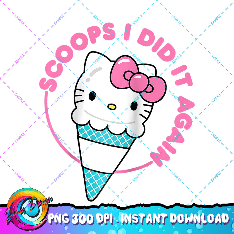 Hello Kitty Ice Cream Cone Scoops I Did It Again Raglan Baseball Tee copy.jpg