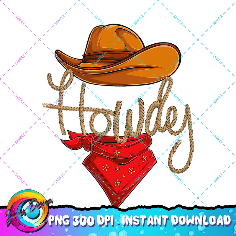 Howdy Cowboy Cowgirl Western Country Rodeo Howdy Men Boys PNG Download.jpg