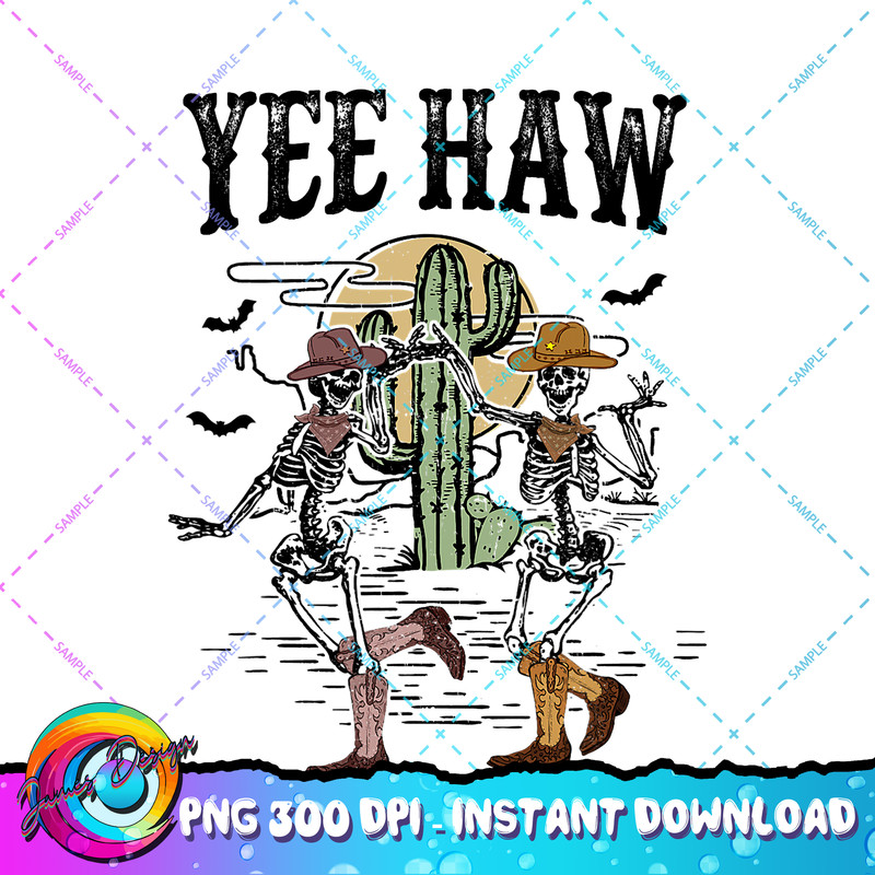 Howdy Retro Desert Dancing Skeleton Cowboy Boots Hat Western PNG Download.jpg