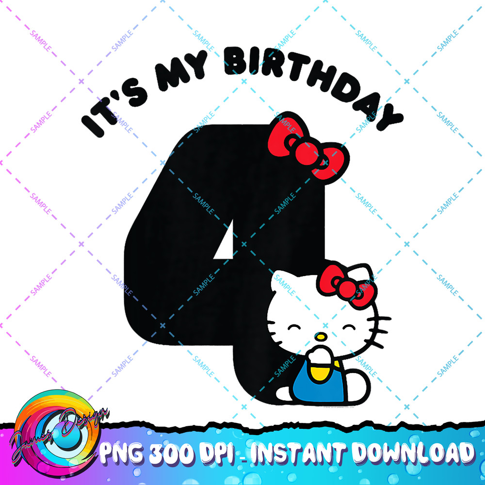 Kids Hello Kitty Its my Birthday 4th 4 Years PNG Download copy.jpg