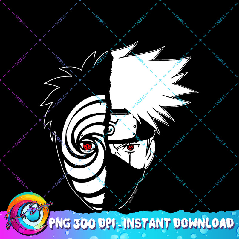 Naruto Shippuden Kakashi Tobi Split Face PNG Download.jpg