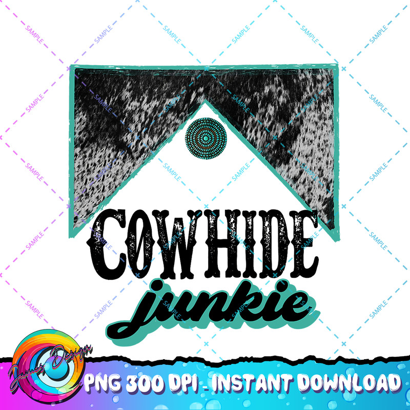 Retro Cowhide Junkie Western Country Cowboy Cowgirl Gift PNG Download.jpg