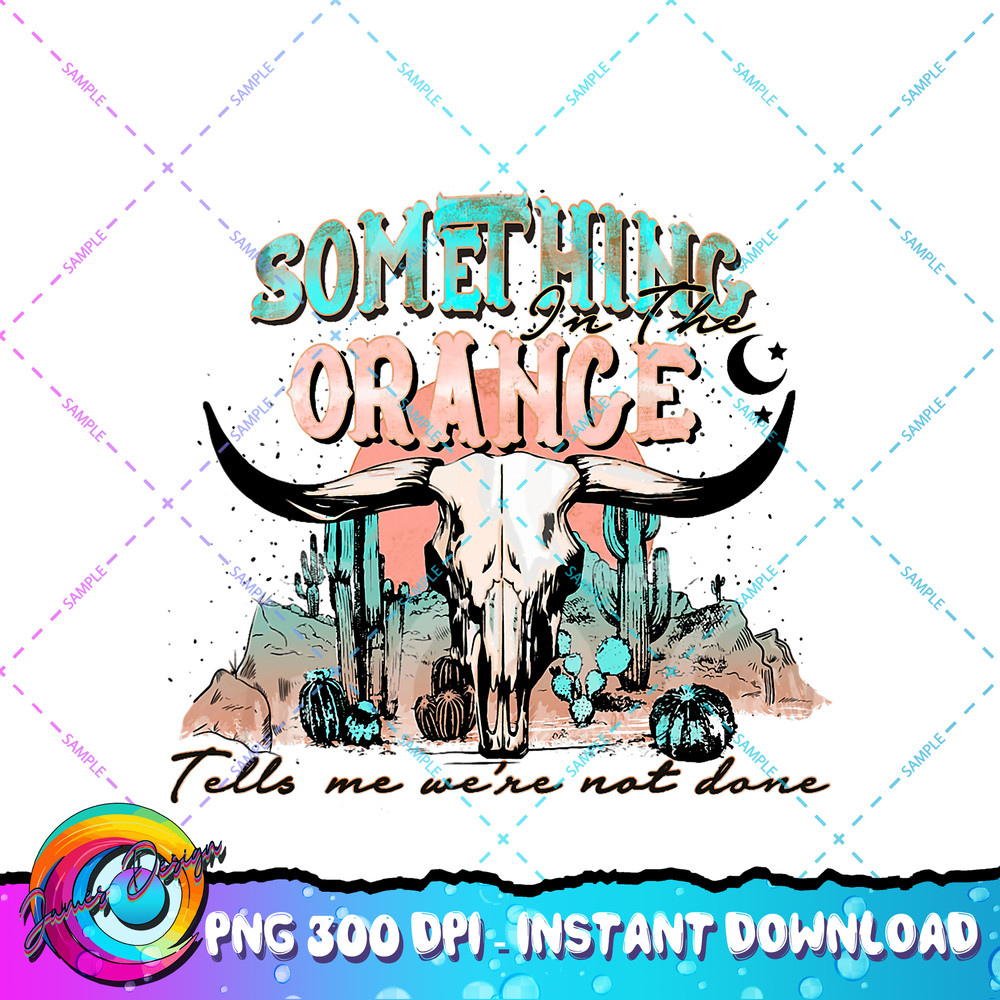 Something in the Orange Western Cowboys Boho Bull Skull PNG Download.jpg