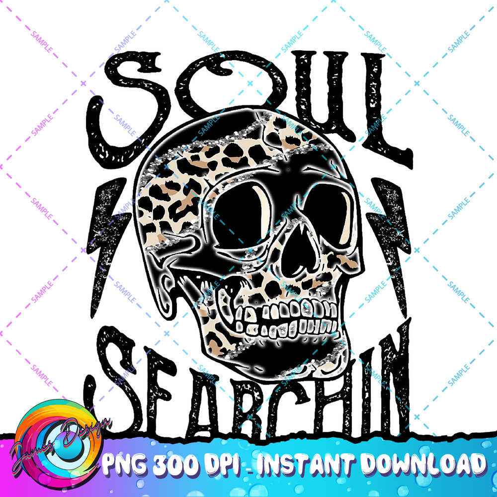 Soul searchin Skull Western Punchy Leopard Lightning bolts PNG Download.jpg