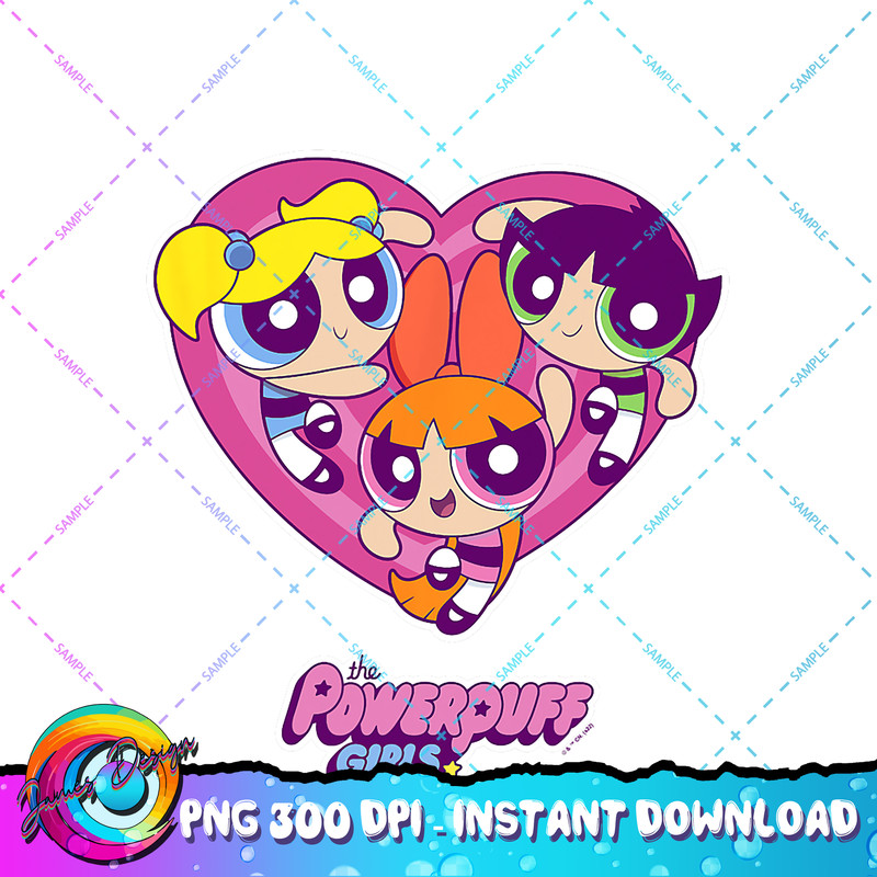 The Powerpuff Girls Group Valentine s Day Heart Fill PNG Download.jpg