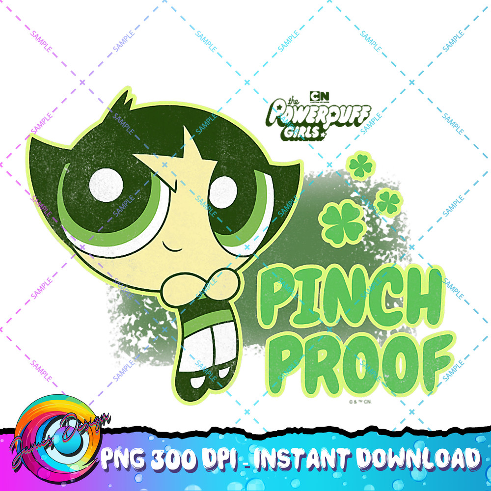 The Powerpuff Girls St. Patrick s Day Blossom Pinch Proof PNG Download.jpg