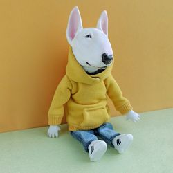 Bull terrier figurine art doll Toy for adult collectors