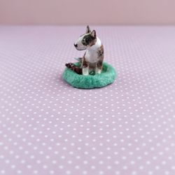 Tiger spotted bull terrier figurine small art for laptop