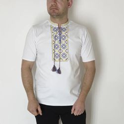 ukrainian embroidery tshirt vyshyvanka traditional mens embroidered knitted fabric t-shirt national clothes