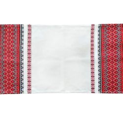 ukrainian wedding woven rushnyk with a red-black ornament embroidered cotton towel slavic stitch embroidery ukraine