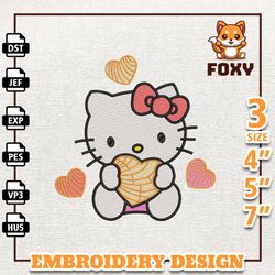 hello kitty valentine embroidery design, valentine couple kitty embroidery design, hello kitty movie love embroidery