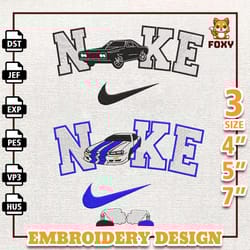 dominic toretto brian fast and furious nike embroidered design, nike cartoon movie couple embroidery design