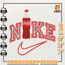 nike coca cola embroidery design, nike drink embroidery design, soft drink nike embroidery file, soft drink shirt