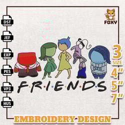 inside out 2 embroidery design, inside out 2 character faces embroidery design, today i feel all the feels inside out 2