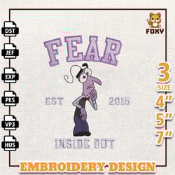inside out 2 embroidery design, fear embroidery design, today i feel all the feels inside out 2 embroidery design, insta