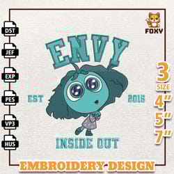 inside out 2 embroidery design, envy embroidery design, today i feel all the feels inside out 2 embroidery design