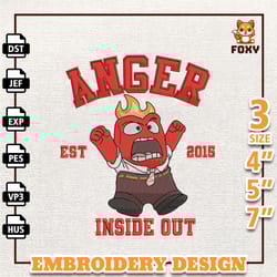 inside out 2 embroidery design, anger embroidery design, today i feel all the feels inside out 2 embroidery design, 01