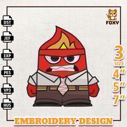 today i feel all the feels inside out 2 embroidery design, inside out 2 embroidery design, anger embroidery design, inst