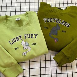 cartoon couple embroidered shirt