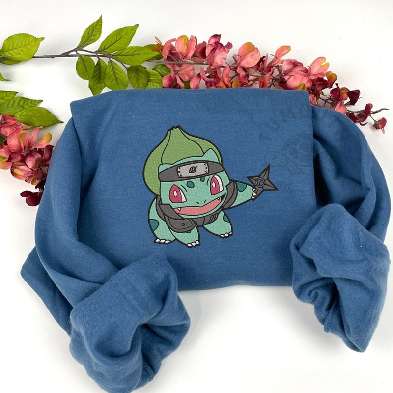 Pokemon X Naruto Anime Embroidered Sweatshirt Pokemon Anime Embroidered Shirt Anime Embroidered Swe 0