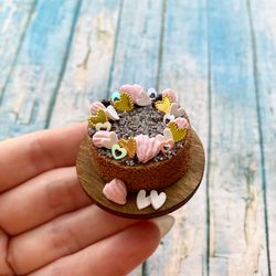 Miniature Cake Valentine's Day DollHouse Souvenir