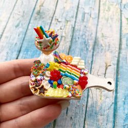 Magnet Miniature Rainbow Ice Cream Sweet DollHouse Board