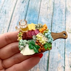 Magnet Miniature St Patrick Day Charcuterie Board with Beer Souvenir