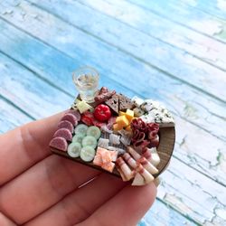 Magnet Miniature Food Charcuterie Board with glass