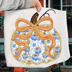 grandmillennial pumpkin png, grandmillennial coquette png, fall png, pumpkin png, fall bow png, grand png, trendy png, p