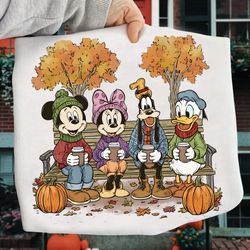 halloween mickey and friends png, fall pumpkin png, autumn png, fall girly png, fall sublimation, tis the season, pumpki