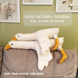 2 Patterns of geese PDF/ Create 2 sizes of Cuddle Geese/ Stuffed toys as a birthday present