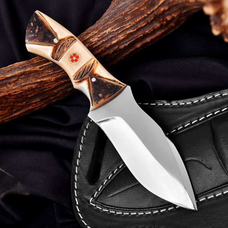 Custom Handmade J2 Steel Hunting Knife Bone Handle Camping Knife Survival Tool Hunting Knife Fathers Day Gift Gif 5