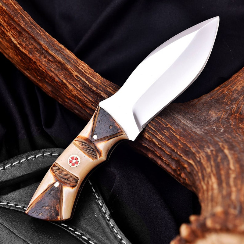 Custom Handmade J2 Steel Hunting Knife Bone Handle Camping Knife Survival Tool Hunting Knife Fathers Day Gift Gif 7