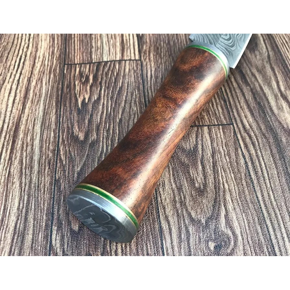 Custom Handmade Damascus Steel Hunting Dagger With Leather 2