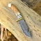 CUSTOM HANDMADE DAMASCUS HUNTING SKINNING KNIFE DEER STAG ANTLER HANDLE GUT HOOK 2