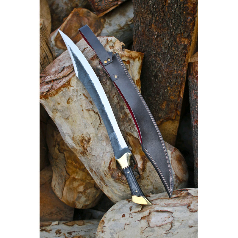Custom Hand Forged 240 In Short Sword Machete With Sheath Full Tang 0