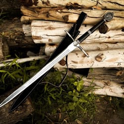 witcher wild hunt sword | sword of geralt of rivia | white wolf steel replica sword 40 inch