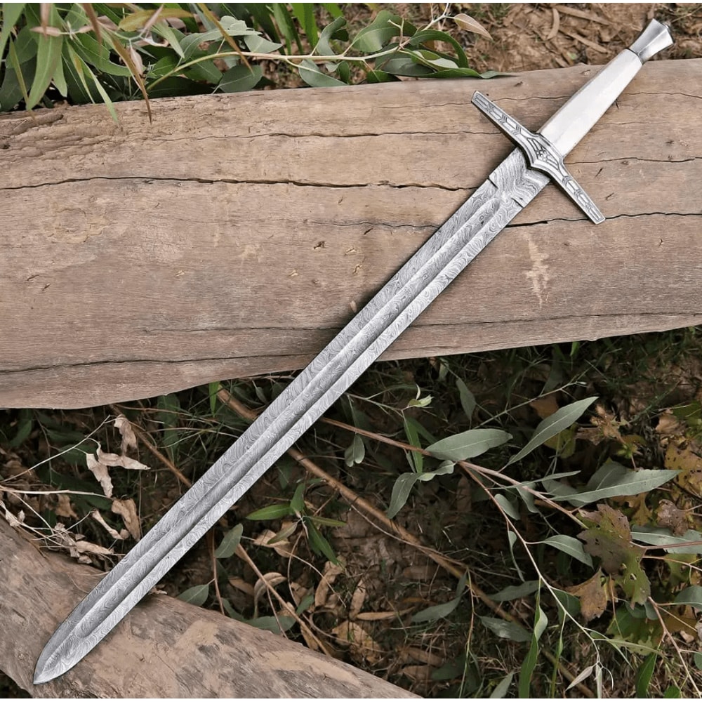 Handmade Scottish Claymore Sword 40 Inch Highlander Medieval Longsword With Sheath Wall Plaque 1
