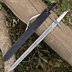 handmade scottish claymore sword 40 inch – highlander medieval longsword with sheath & wall plaque