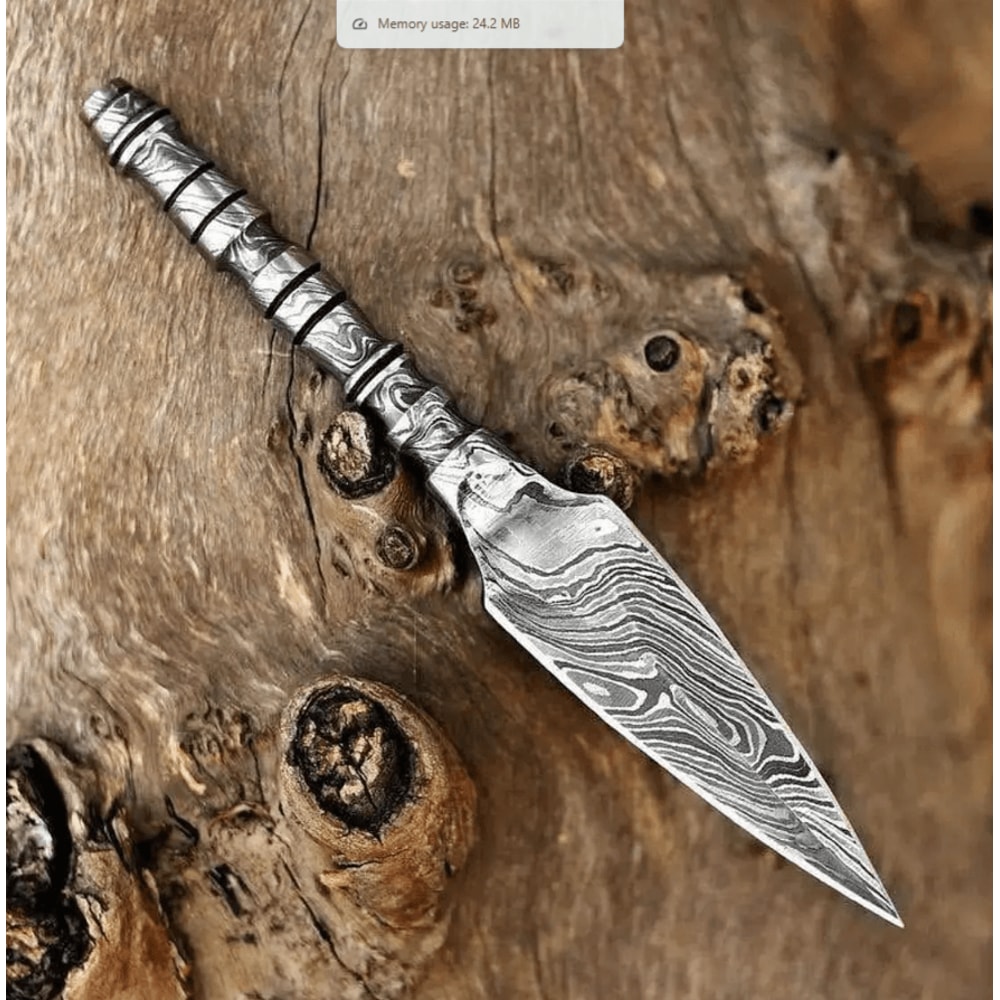 Custom Made Damascus Steel Full Tang Hunting Knife Camping Knife With Sheath 1