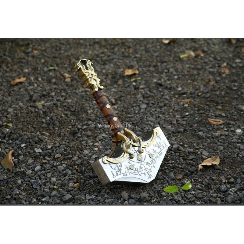 God Of War Thor Hammer 16 Inch Mjolnir Replica For Display Cosplay War Inspired Fantasy Collecti 2