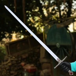 handcrafted medieval knight sword replica | ornate crossguard fantasy display blade