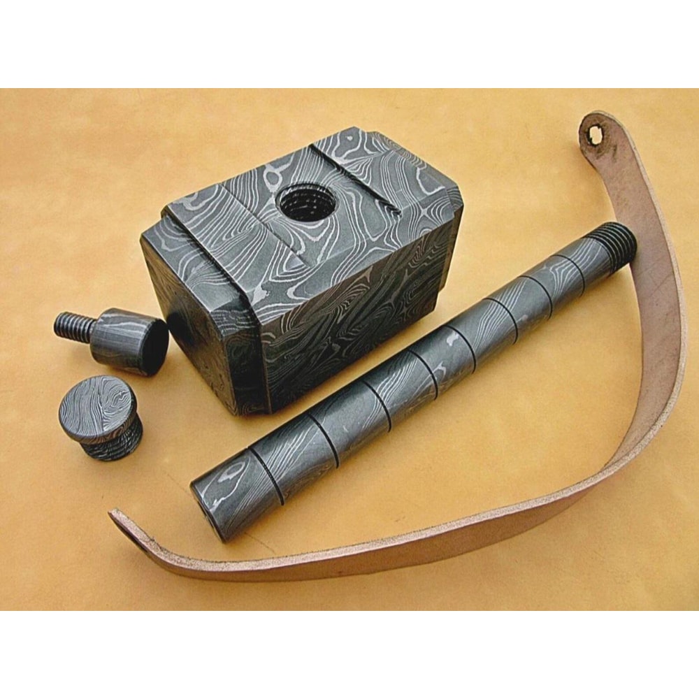 Handcrafted Viking Hammer Custom Damascus Steel Norse Collector Gift Gift For Him 0