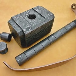 handcrafted viking hammer | custom damascus steel norse collector gift | gift for him |