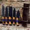 HandForged 5Piece Chef Knife Set Hammered Black Blade Kitchen Knives With Custom Wooden Handles 0