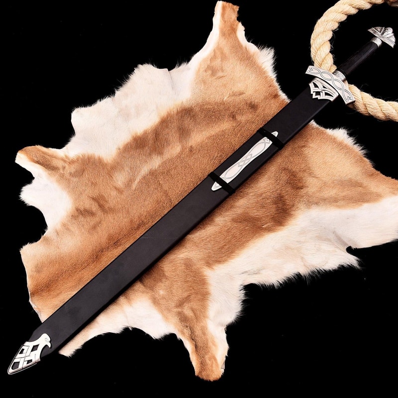 38 Inch RuneEngraved Norse Longsword HandForged Damascus Collector Blade Medieval Collector Longs 3