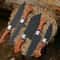 Forged Chef Knife Set 5 Piece Black Hammered Kitchen Knives With Wooden Handles 2