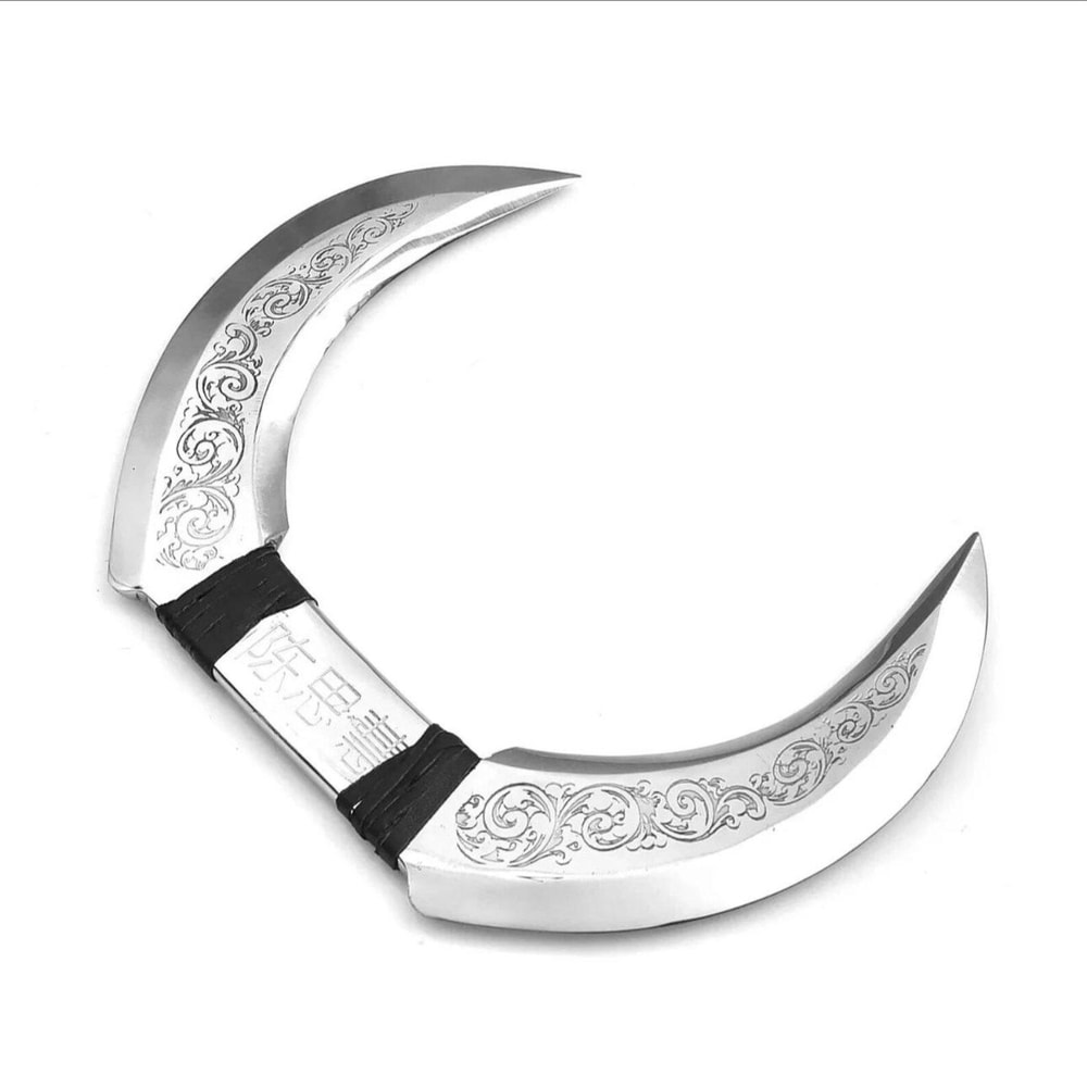 Handmade Crescent Blade Engraved VikingStyle Collectible Unique Fantasy Knife 5