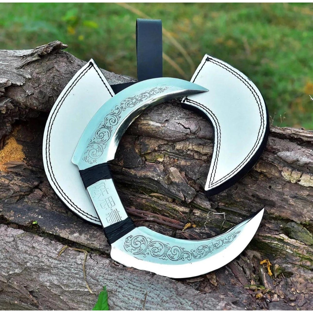 Handmade Crescent Blade Engraved VikingStyle Collectible Unique Fantasy Knife 6