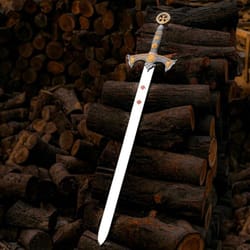 medieval knight long sword replica | 38 inch handcrafted crusader fantasy display blade | decorative crusader display